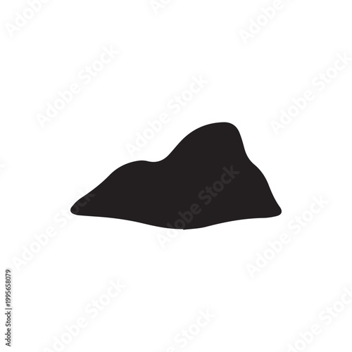 Black organic smooth blob shape on white a versatile minimalist graphic