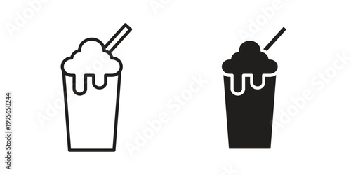 Milkshake icon in line design. editable stroke icon vector. EPS10