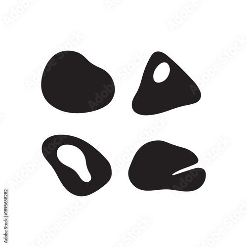 Fluid Amoeba Like Irregular Inkblot Silhouettes for Creative Graphic Projects