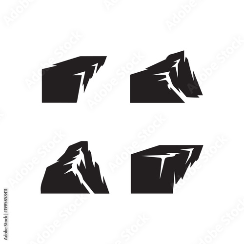 Dynamic Black Mountain Silhouettes Collection Expressing Strength and Natural Grandeur