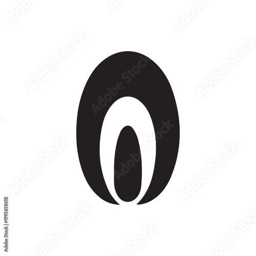 Modern Vision Abstract Eye Logo Black and White Geometric Design Simplicity