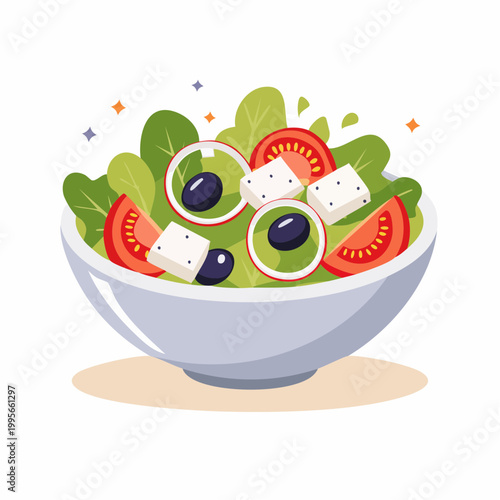 Fresh Greek Salad in a Bowl