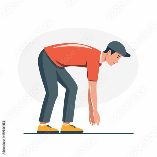 Man Bending Down