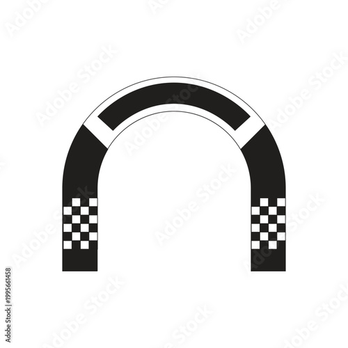 Race checkered flag start finish illustration