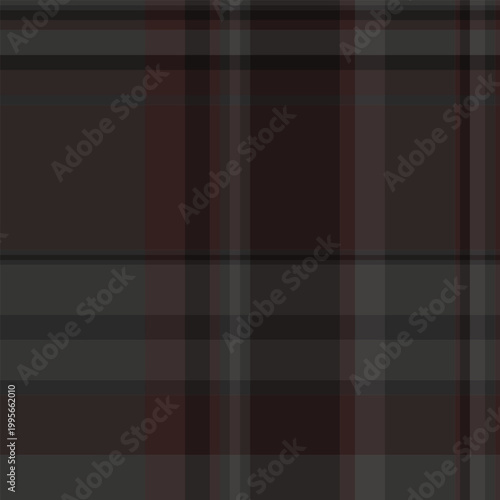 Asymmetric background check vector, usa textile fabric texture. Picture tartan pattern plaid seamless in dark and grey colors.