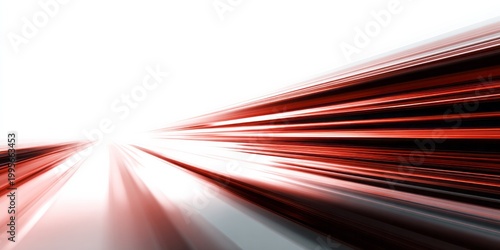 Red streaks of light create a blur of motion on a white background.
