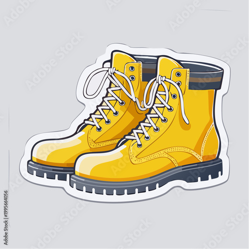 Yellow Work Boots Illustration