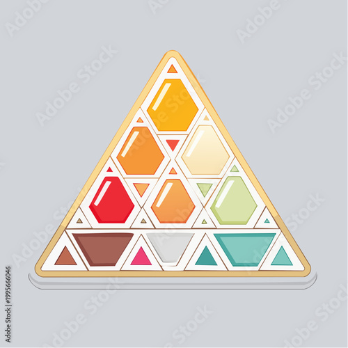 Triangle Makeup Palette with Colorful Shades