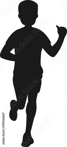 People Running Illustration Silhouette