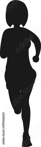 People Running Illustration Silhouette