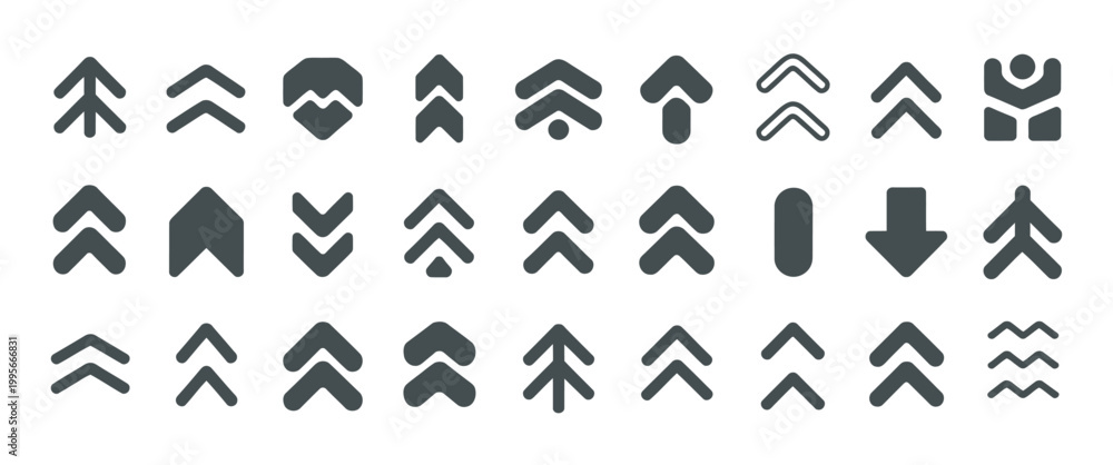 Fototapeta premium Assortment of directional arrow and abstract shape icons for web and app interface design