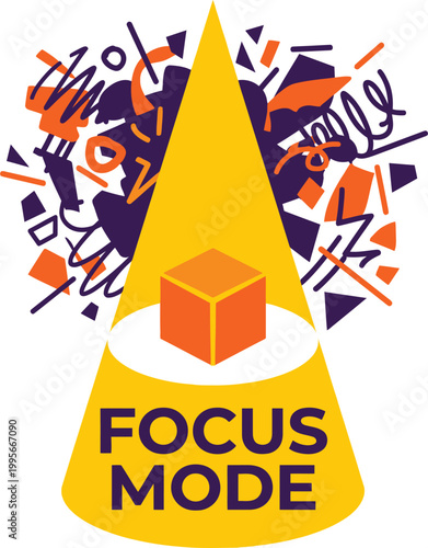 Focus Mode Productivity Concept Illustration | Mental Concentration Icon for Apps and Website