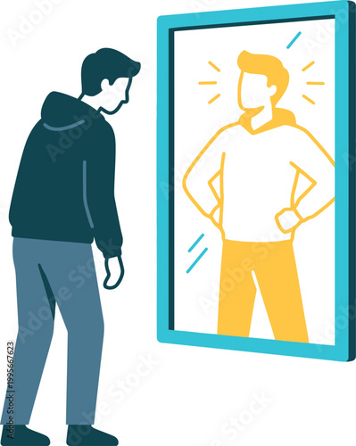 Self Confidence Concept Illustration | Personal Growth Vector for Coaching and Mental Wellness