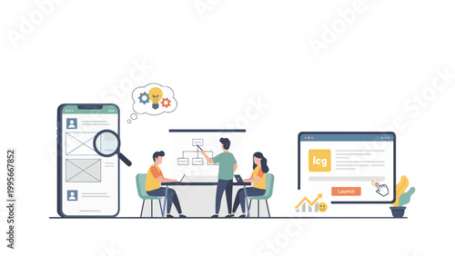 User experience UX design interface digital business concept