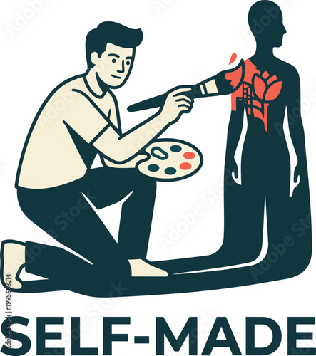 Self-Made Personal Growth Concept Vector Illustration for Life Coaching and Mental Health Design