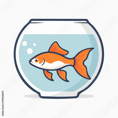 Goldfish in a Round Bowl