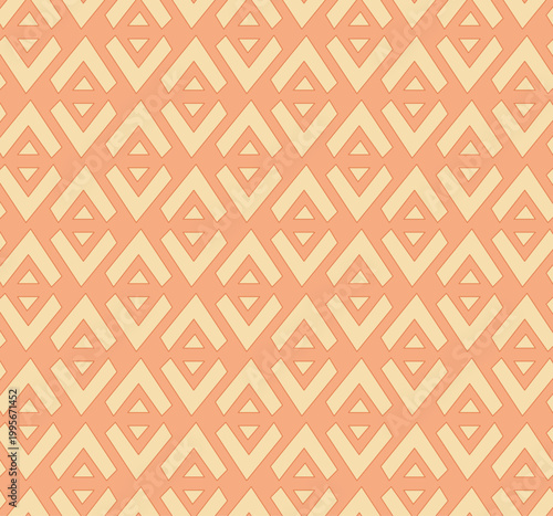 A bright orange seamless geometric pattern. Yellow seamless background with triangle shapes.