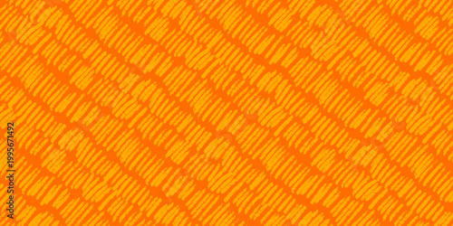 Abstract Background With Orange Crayon Hatching Texture Vector Illustration. Vibrant hand drawn diagonal yellow strokes on bright background. Perfect for summer banners, wrapping paper, posters, web