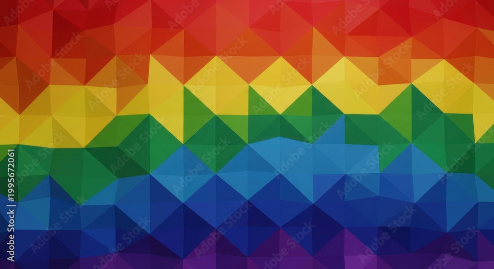 Obraz premium Abstract geometric polygonal rainbow design