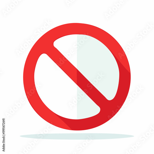 Red Prohibition Sign with Diagonal Line