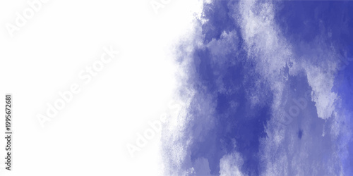 Rich blue and white watercolor brushstroke texture with a soft, blended edge for dynamic abstract backgrounds and design elements