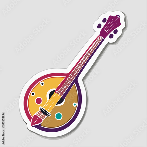 Stylized Illustration of a Banjo