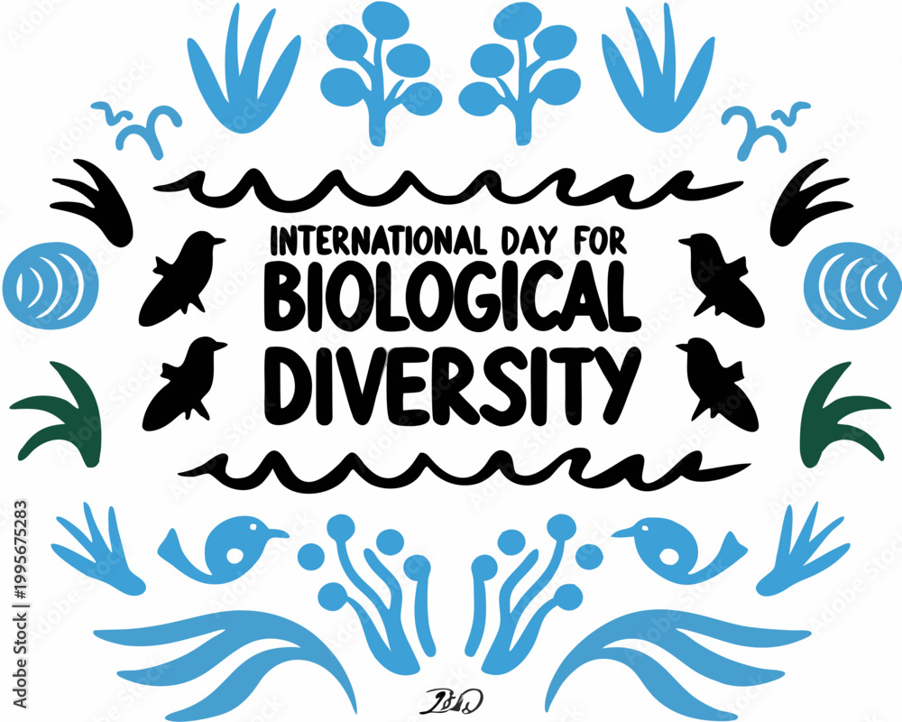 Obraz premium International Day for Biological Diversity Vector Illustration, Nature Conservation Awareness Design