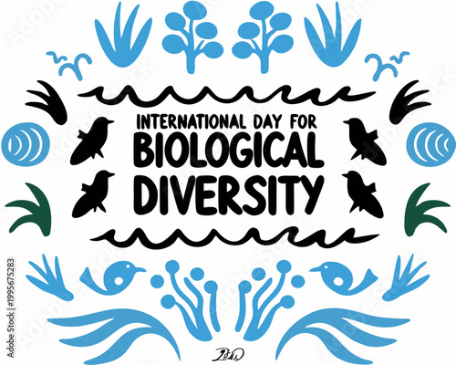 International Day for Biological Diversity Vector Illustration, Nature Conservation Awareness Design