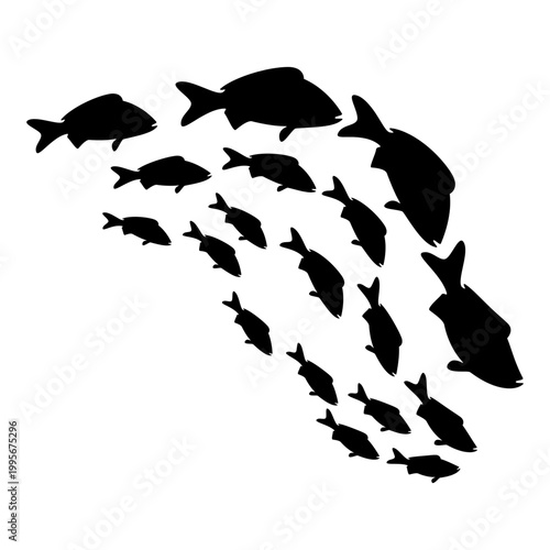 School of Fish Silhouette Graphic