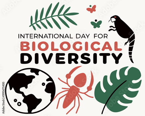 International Day for Biological Diversity Vector Illustration, Nature Conservation Awareness Design