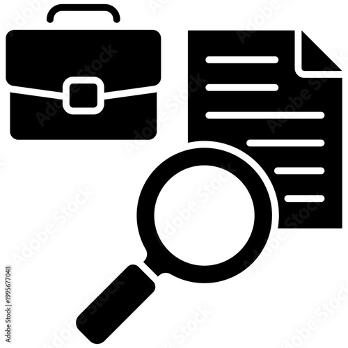 Schilderij op canvas Job Search Icon Vector Illustration For Design.