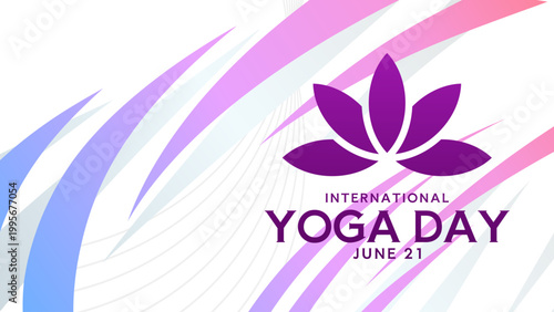  International yoga day - banner, poster, card - vector illustration