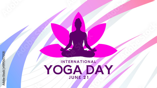 International yoga day - banner, poster, card - vector illustration