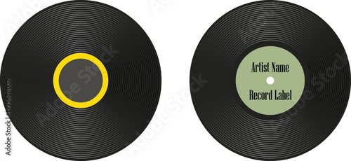 vinyl cd labels, and design vector for music art and album Pro Vector