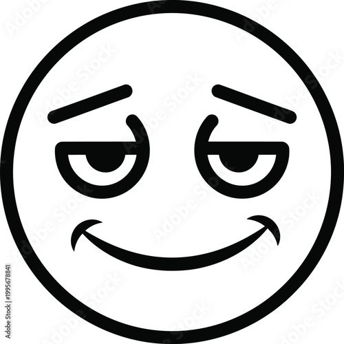 A simple black and white line drawing of a winking smiley face conveying playful amusement and lightheartedness