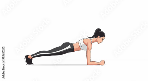 Woman performing forearm plank exercise
