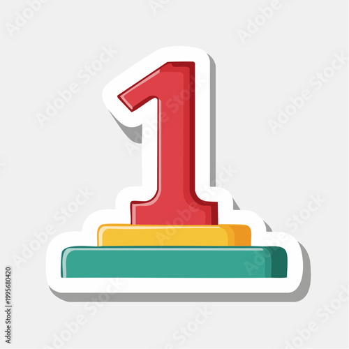 Stylized Number 1 on a Podium
