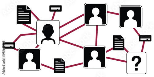 Detective board evidence investigation crime scene linked photos clues, detailed forensic investigation setup with red string connections photographs notes and map planning, conceptual criminal case 