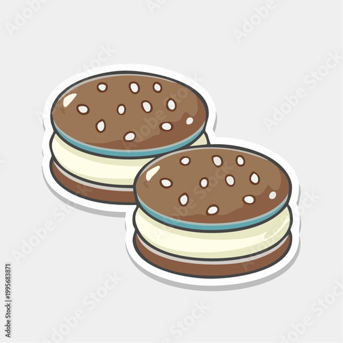 Two Chocolate Ice Cream Sandwich Cookies