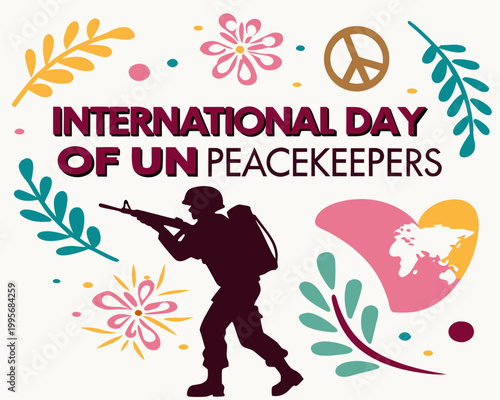 INTERNATIONAL DAY OF UN PEACEKEEPERS vector illustration isolated on white background 