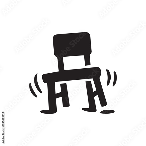 Foto Vibrant Silhouette of a Chair in Motion Illustrating Lively Furniture