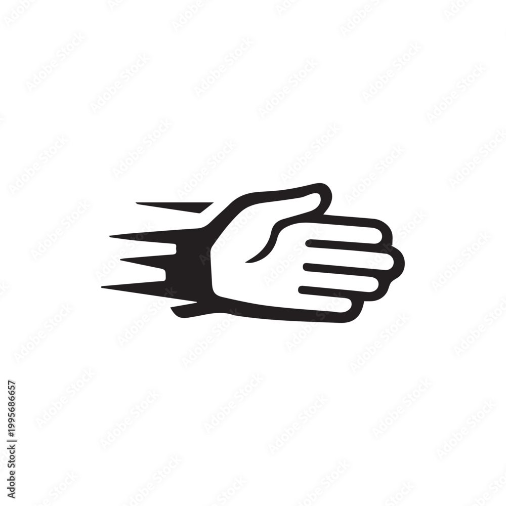 Obraz premium Dynamic Fist Icon Symbolizing Force Power and Rapid Forward Movement