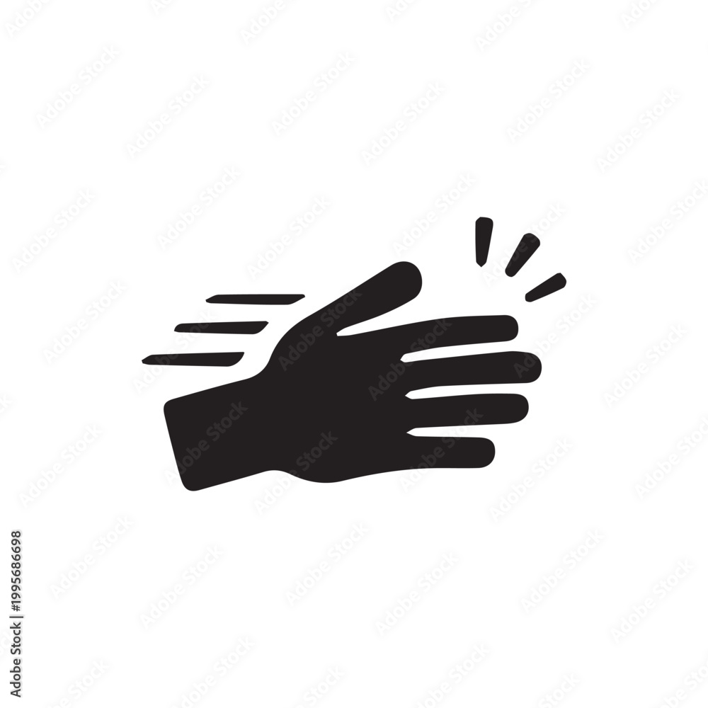 Obraz premium Dynamic Hand Slap Motion Icon Illustrating Impact or Applause Simple Vector Graphic