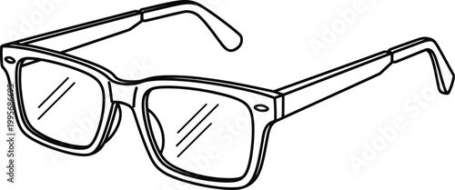 Eyeglasses vector illustration of stylish black rimmed spectacles isolated on a plain white background for design projects