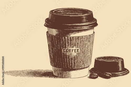 takeaway coffee vector illustration. This vector illustration can be used in any size you like for advertising, logos, poster, flyer and other work.	