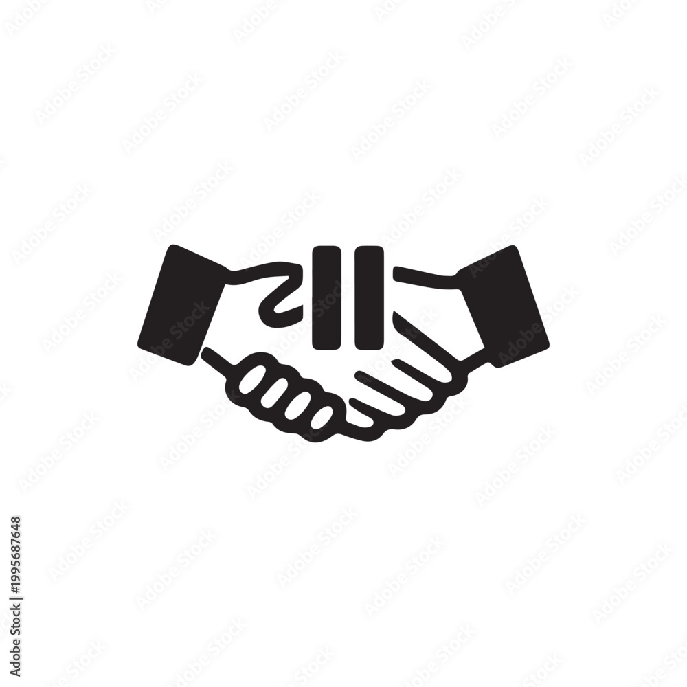 Fototapeta premium Two hands firmly clasped together in a strong and reliable professional handshake
