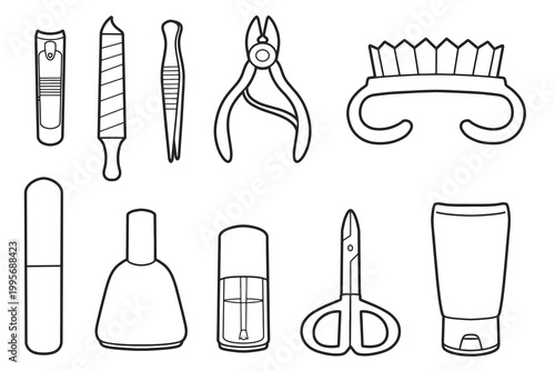 set of manicure good for icon, symbol, element design, coloring book, etc