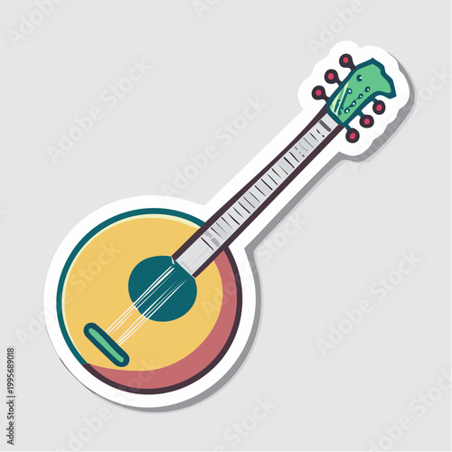 Cartoon Banjo Sticker