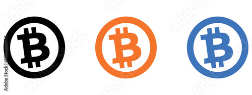 Professional Bitcoin Cryptocurrency Icon for Digital Payment Blockchain Technology and Finance Concept Vector Illustration.