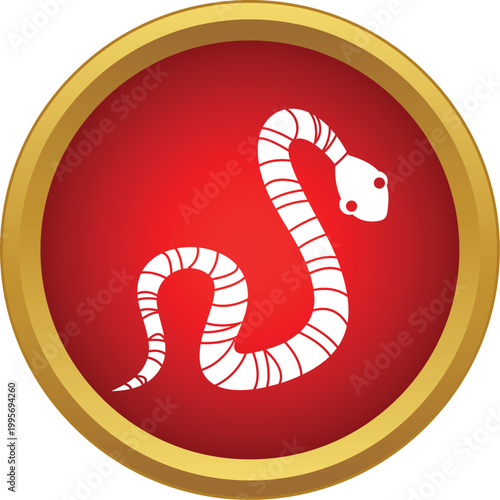 White stylized snake icon representing danger, caution, or health